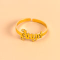 Gold Letter Angel Adjustable Rings