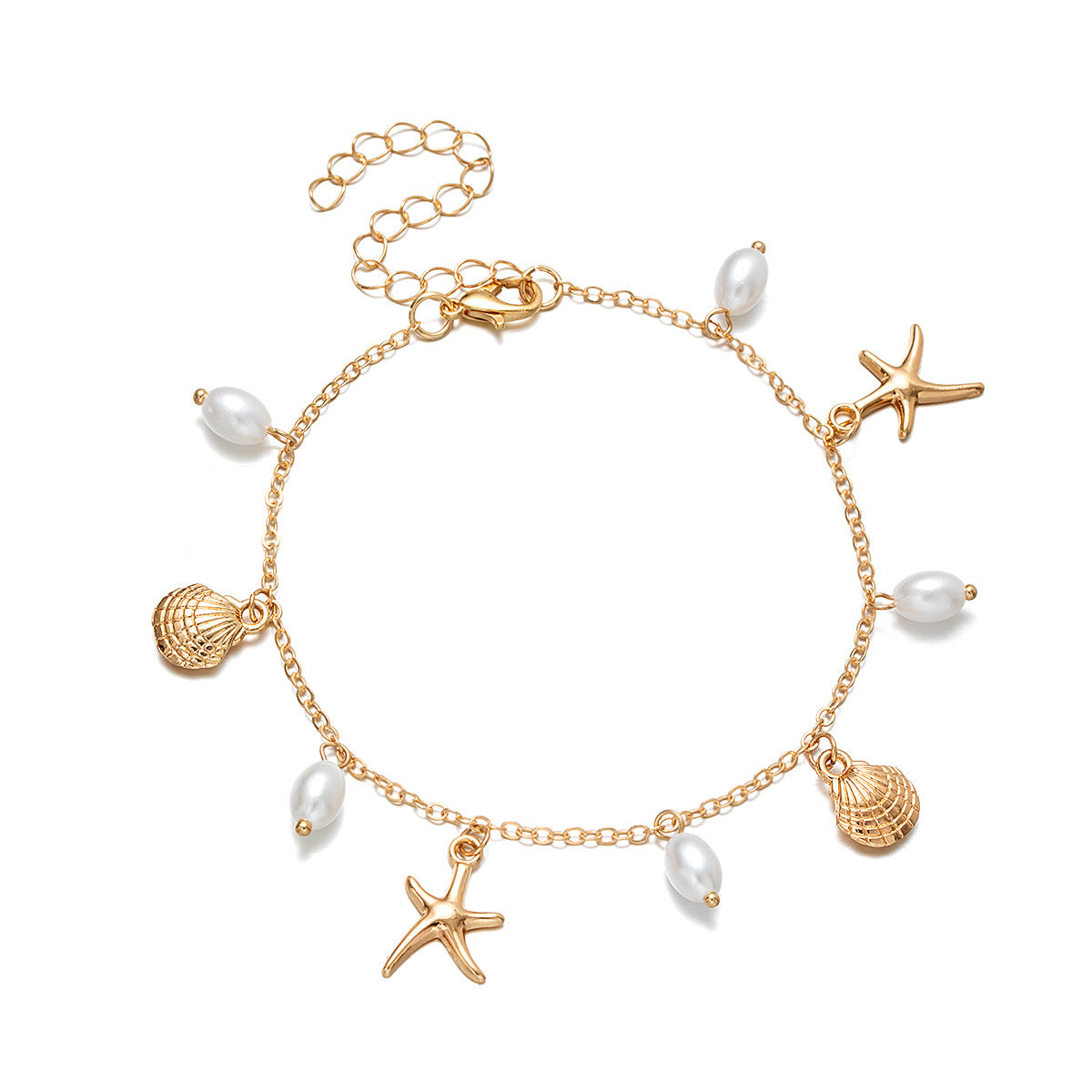 Adjustable Alloy Starfish Pendant Anklet
