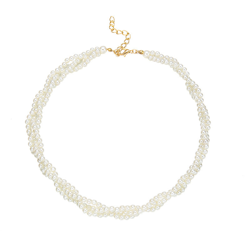 French Elegant Multi-layer Stringed Pearls Necklace
