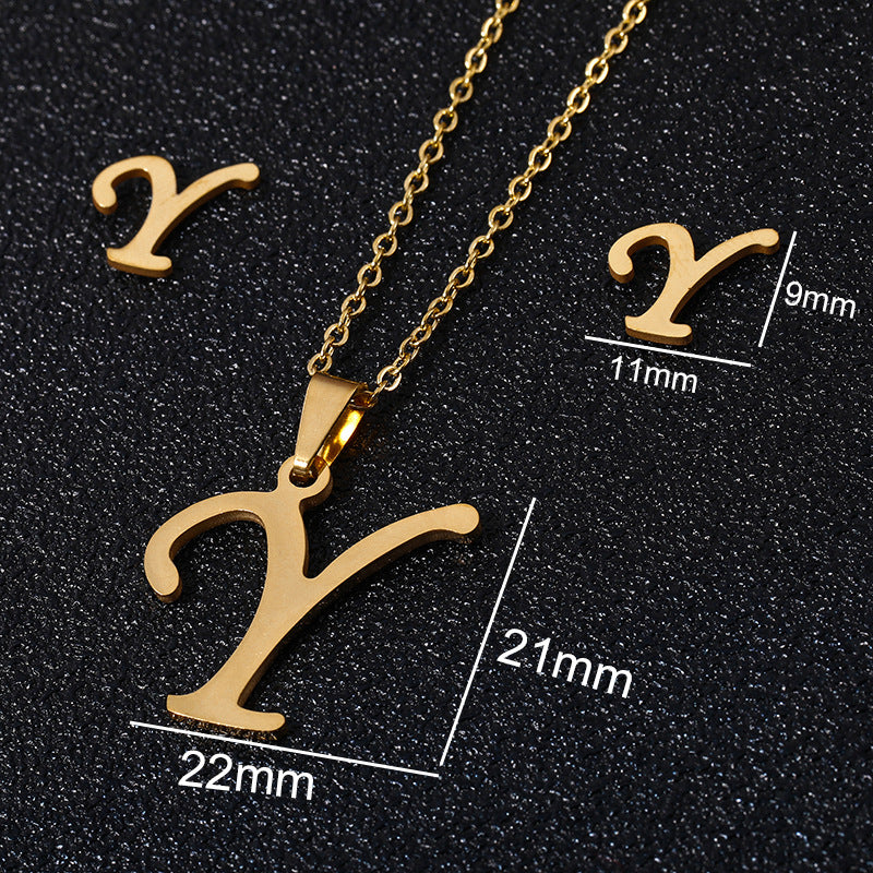 26 stainless steel alphabet necklaces