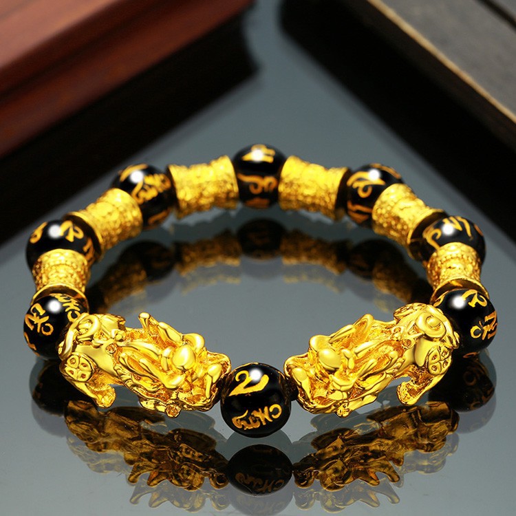 Vietnam Sand Gold Brave Bracelet Men And Women Obsidian Jewelry