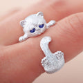 Cute Cat Ring Simplicity Opening Rings