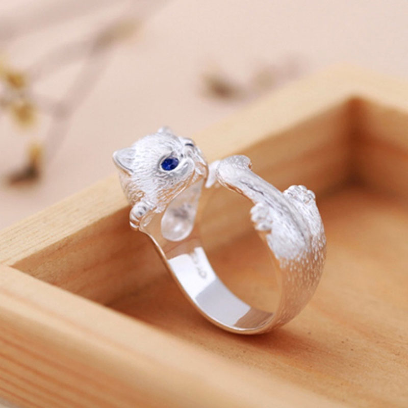 Cute Cat Ring Simplicity Opening Rings