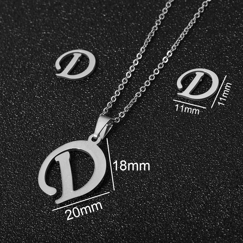 26 stainless steel alphabet necklaces