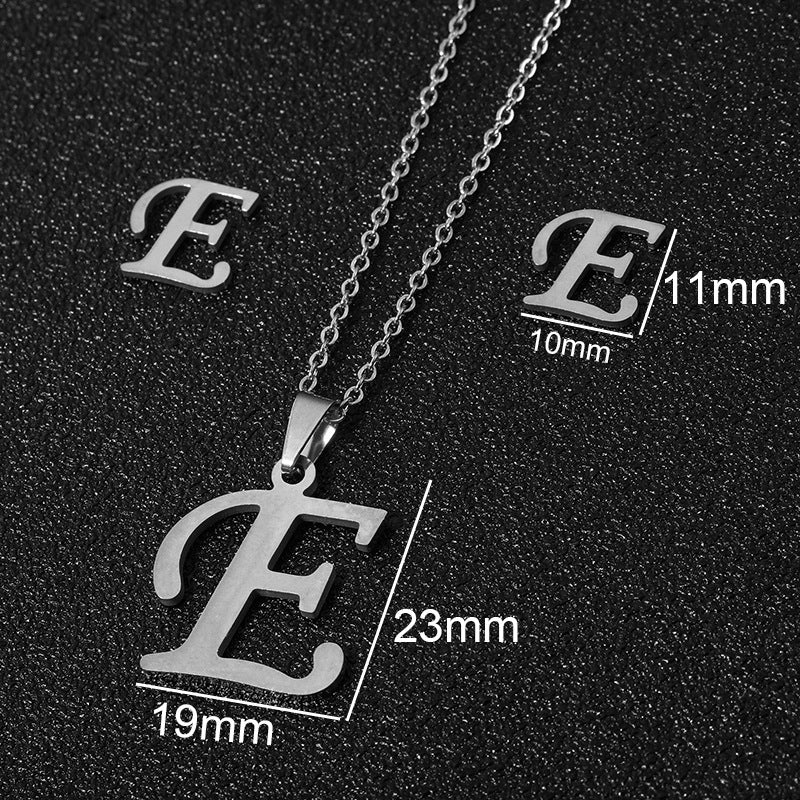 26 stainless steel alphabet necklaces