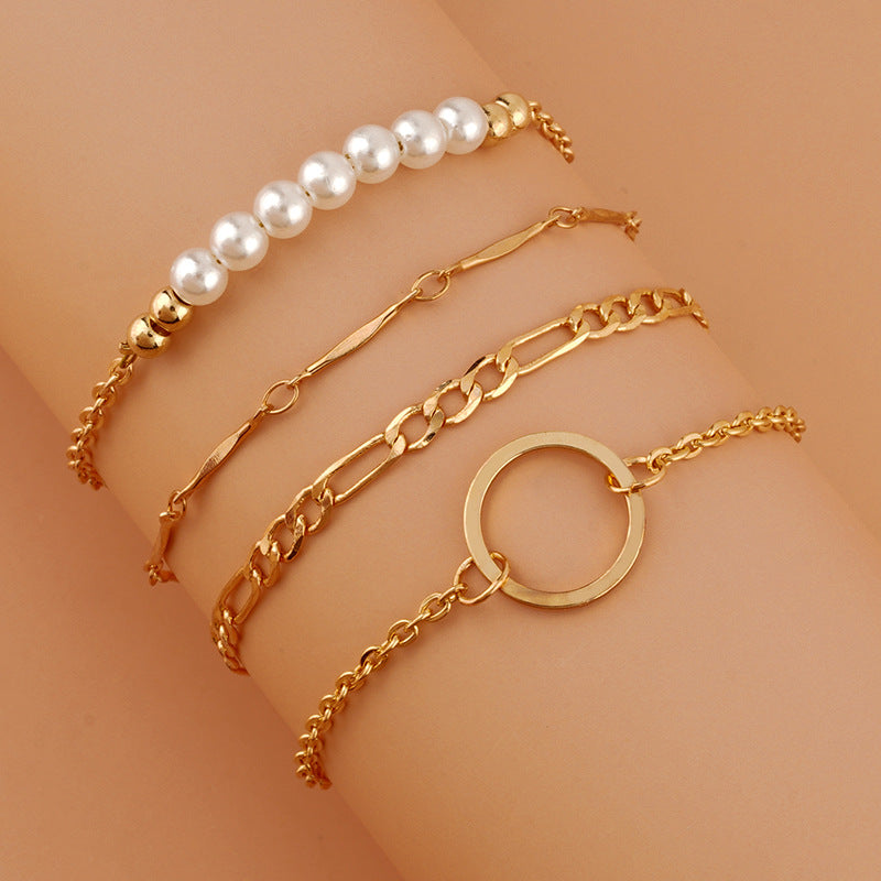 Multi-Piece Bracelet Set Of Four Women's Pearls