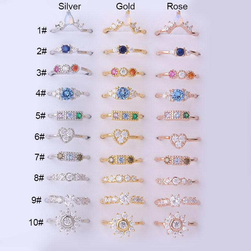 Colored Zircon Nose Rings