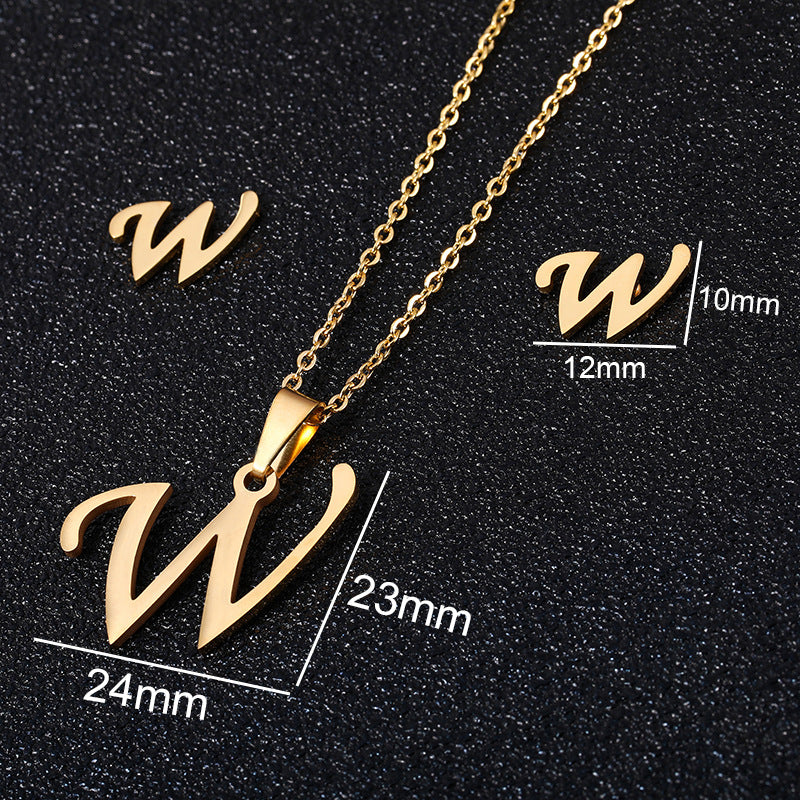 26 stainless steel alphabet necklaces