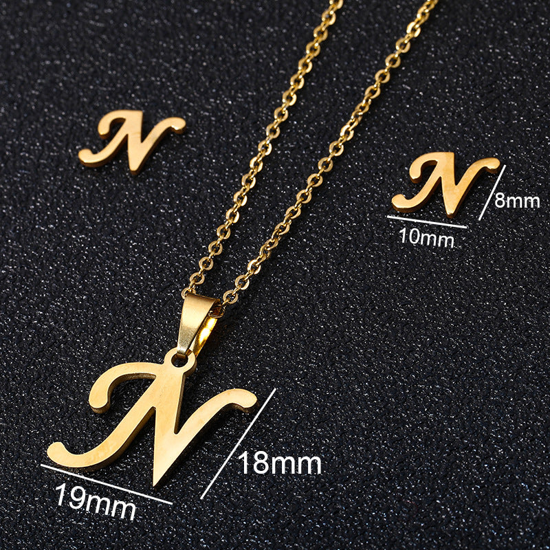 26 stainless steel alphabet necklaces