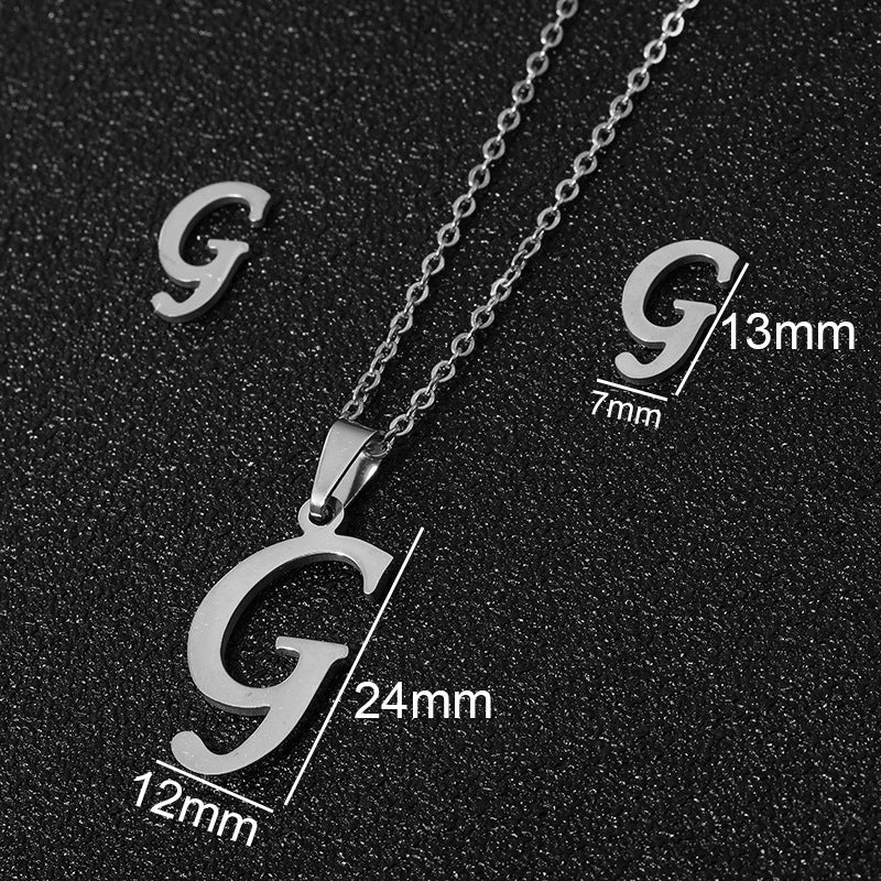 26 stainless steel alphabet necklaces