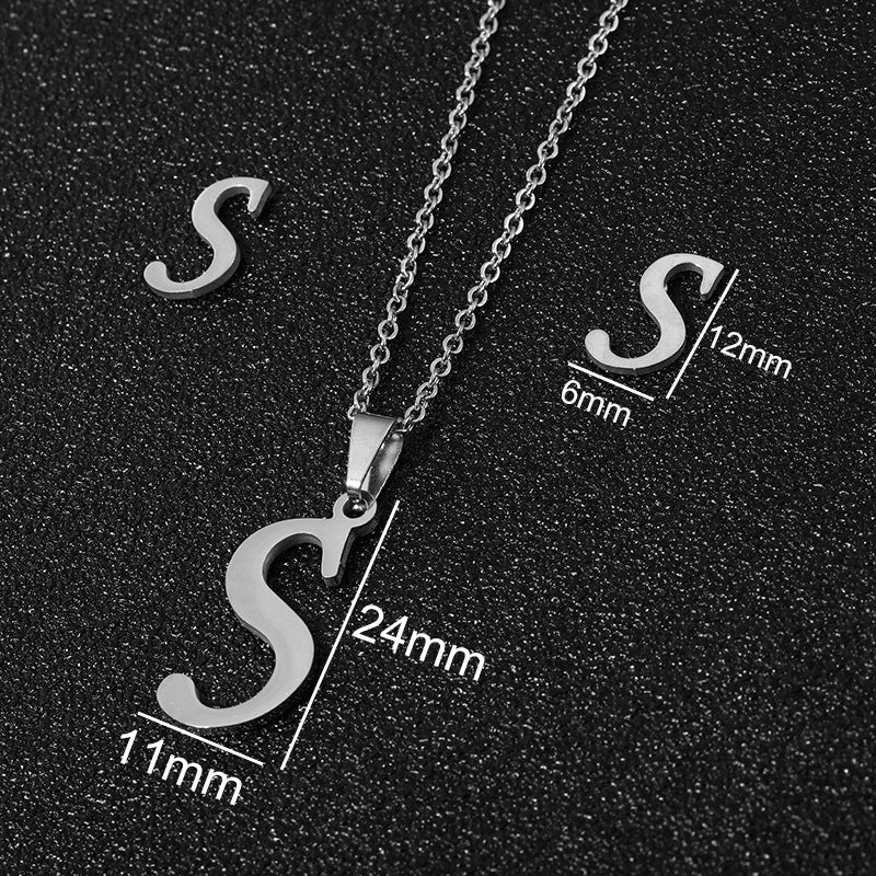 26 stainless steel alphabet necklaces