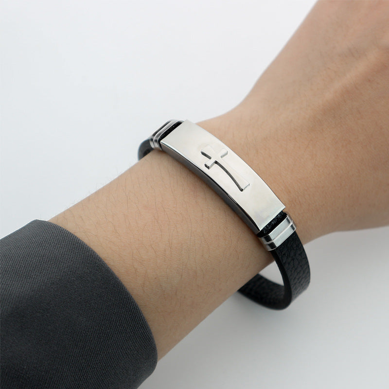 Cross Bracelet For Men, Handmade Jewelry, Niche Design