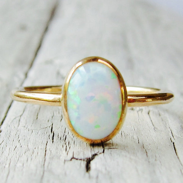 Gold Opal Ring For Women