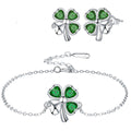 A Set Of Four-leaf Clover Bracelets And Earrings