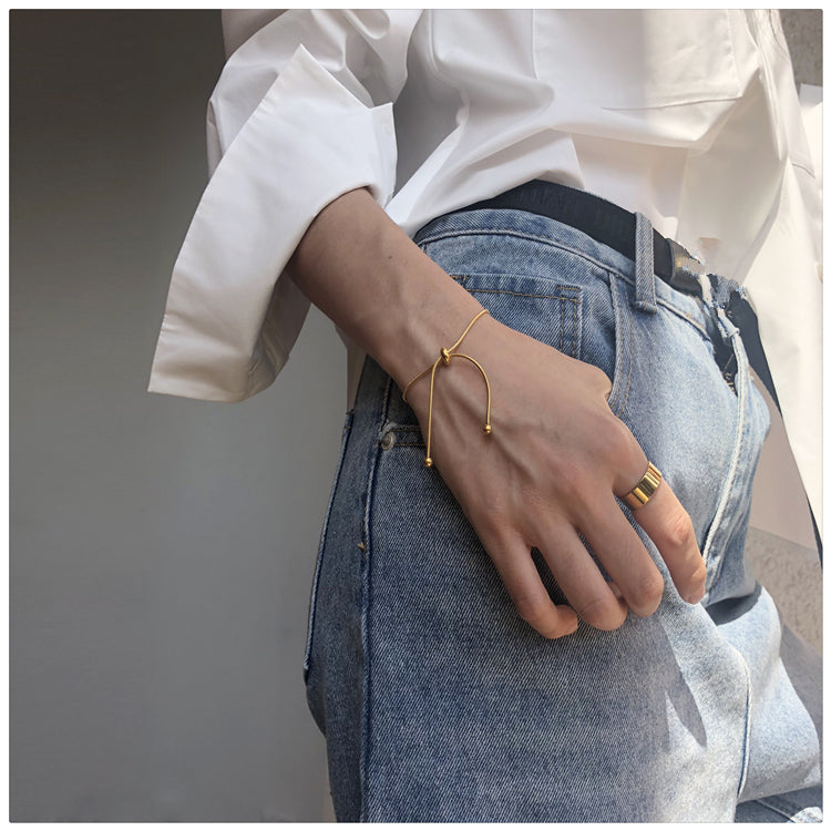 Simple Thin Bracelet For Women And Men Elegant Personality Adjustable