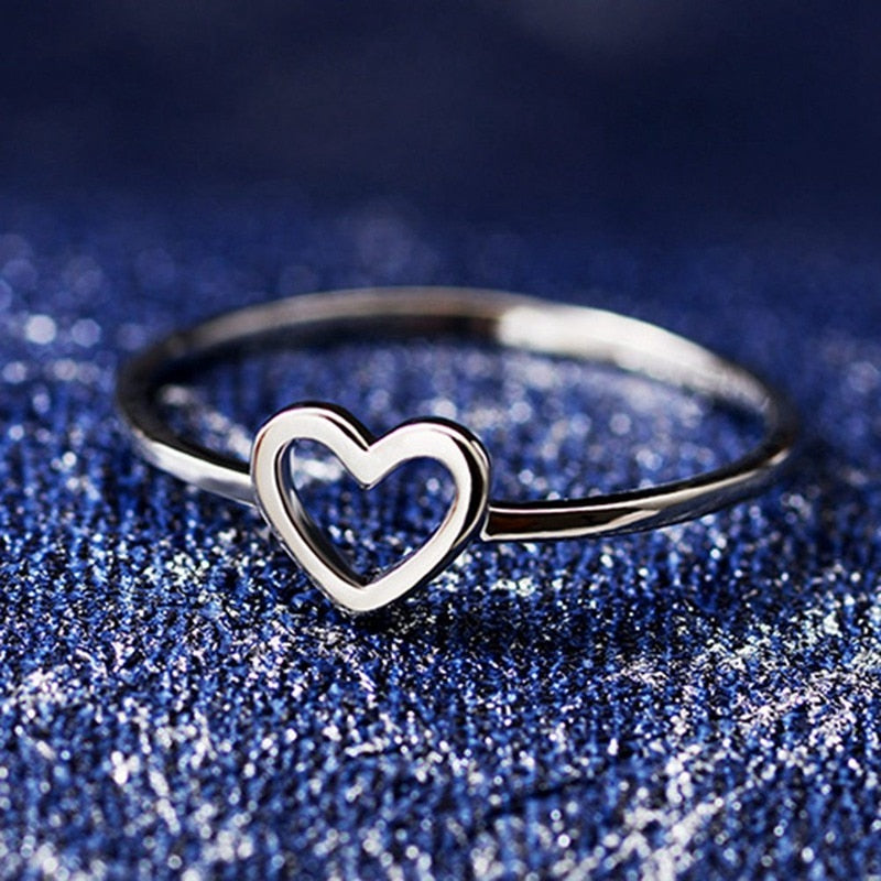 Hollow Heart Rings For Couple
