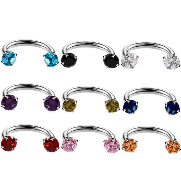 Ornaments Round Double Zircon Nose Ring