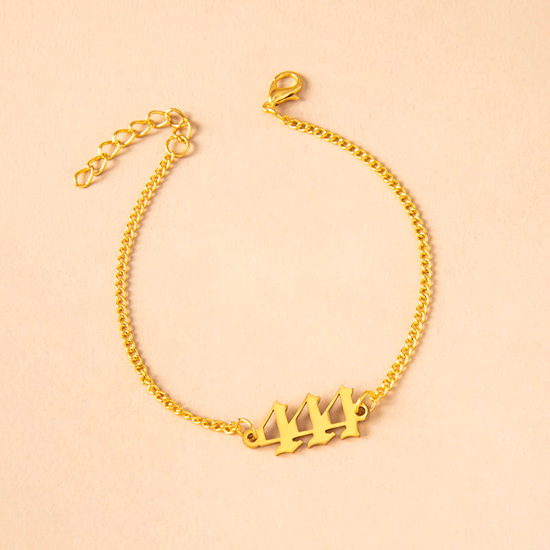 Stainless Steel Number 444 Chain Bracelets