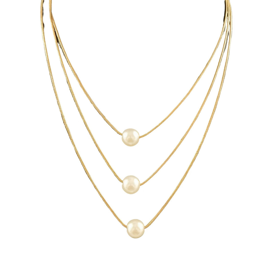 Twin Women's French European And American Pearls Necklace