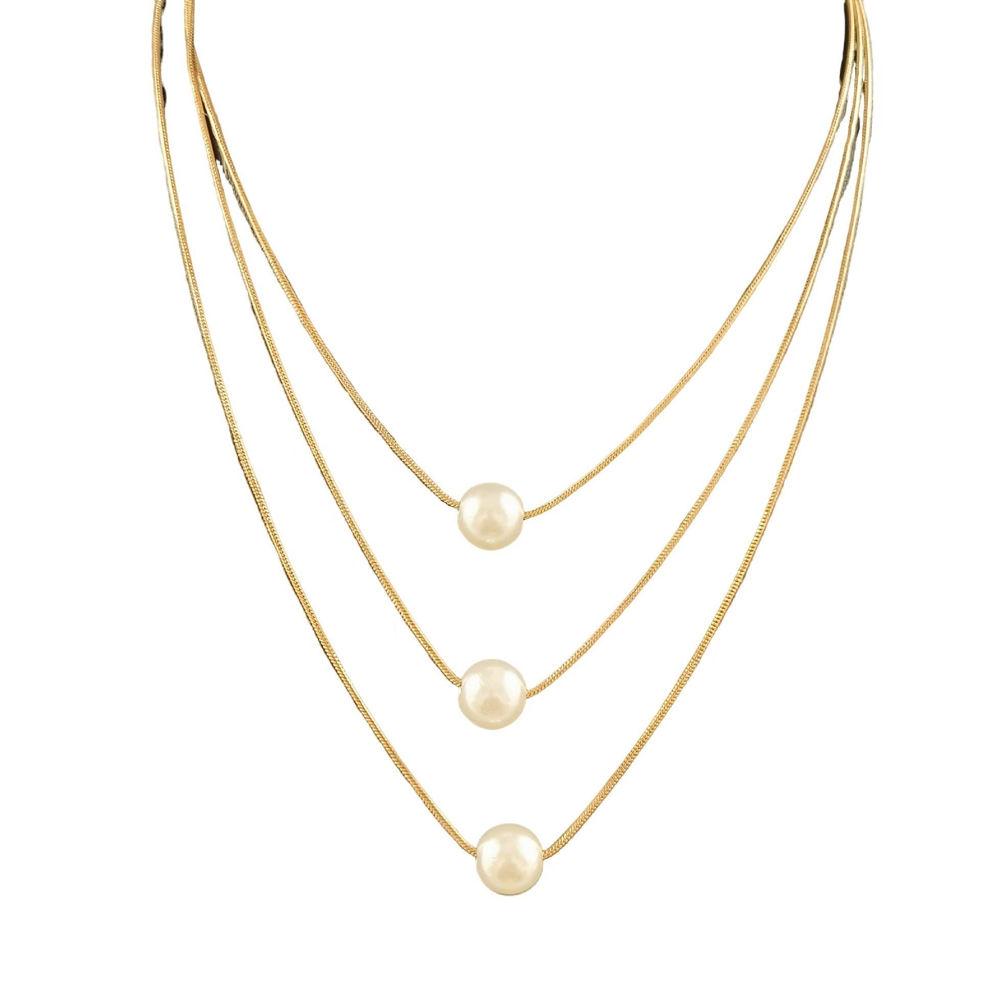 Twin Women's French European And American Pearls Necklace