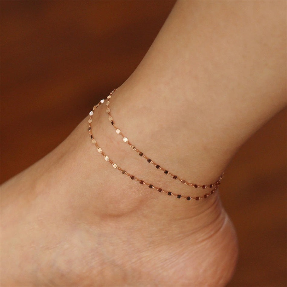 Gold Plated Stainless Steel Anklets Lip Chain Anklet