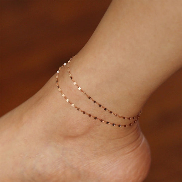 Gold Plated Stainless Steel Anklets Lip Chain Anklet