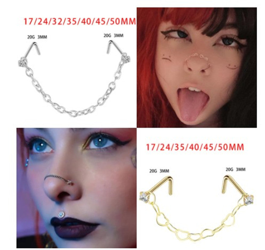 Stainless Steel New Nose Chain Piercing Jewelry