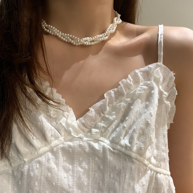 French Elegant Multi-layer Stringed Pearls Necklace
