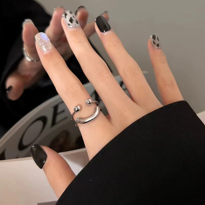 Fashion Jewelry Simple Opening Ring Smiley Face Open