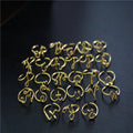 Unisex Gold Silver Color A-Z 26 Letters Initial Name Rings for Women Men