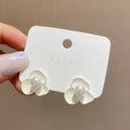 Korea Vintage S925 Silver Needle Super Fairy White Flower Stud Earrings