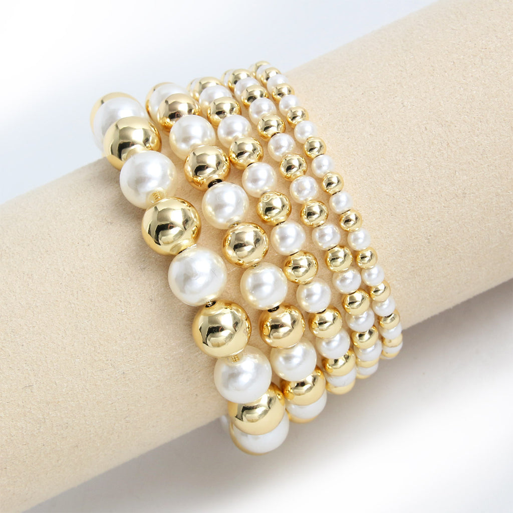 Retro-style Pearl Bracelet With A Pull-chain