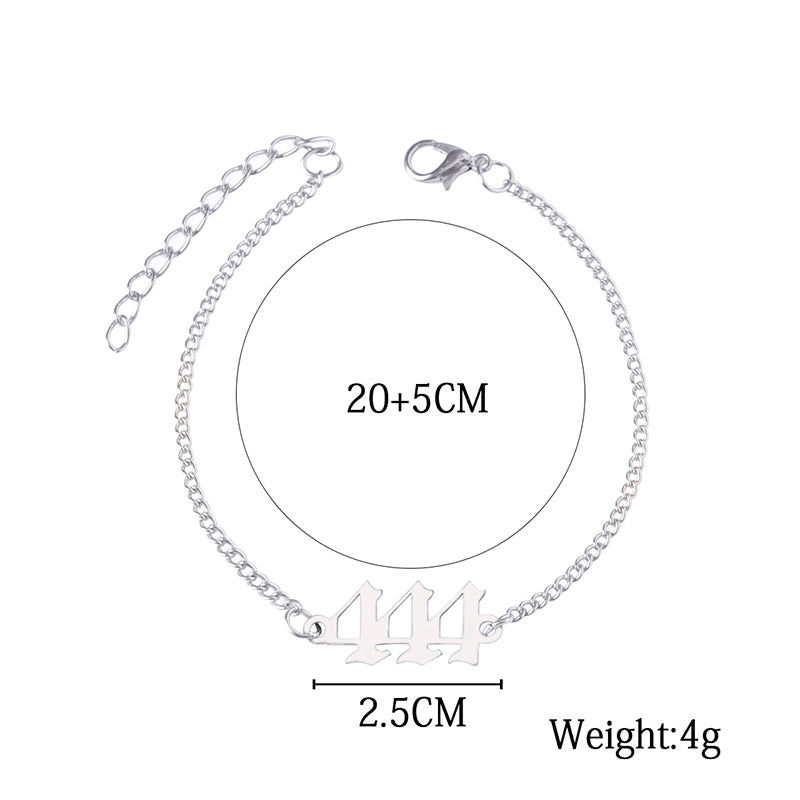 Stainless Steel Number 444 Chain Bracelets