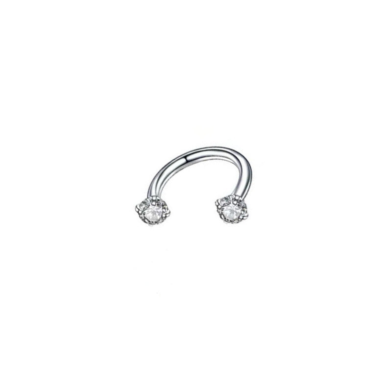 Ornaments Round Double Zircon Nose Ring