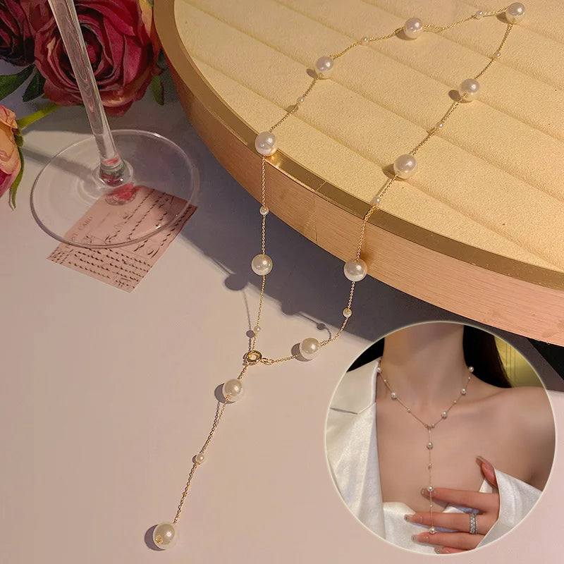 Trendy Pearl  Starry Pearl Choker Necklaces