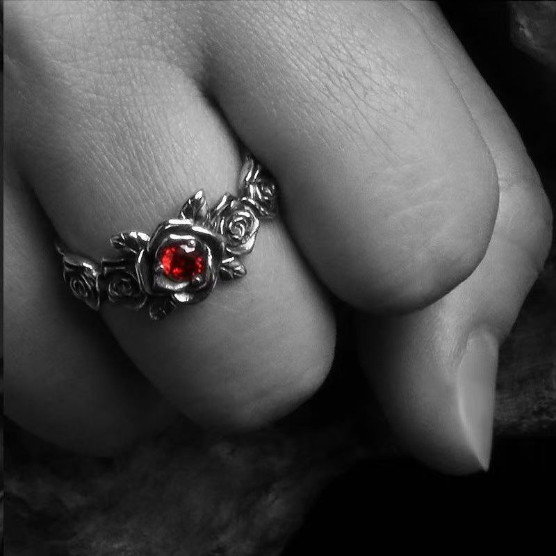 Marcasite Ring Couple Silver Rose
