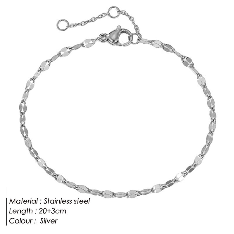 Gold Plated Stainless Steel Anklets Lip Chain Anklet