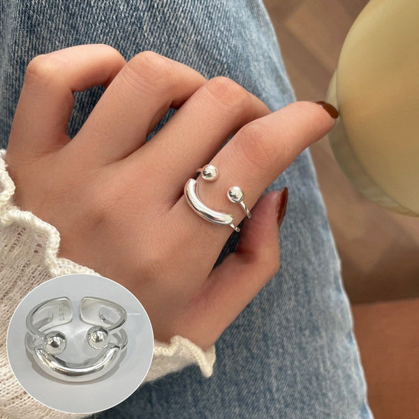 Fashion Jewelry Simple Opening Ring Smiley Face Open