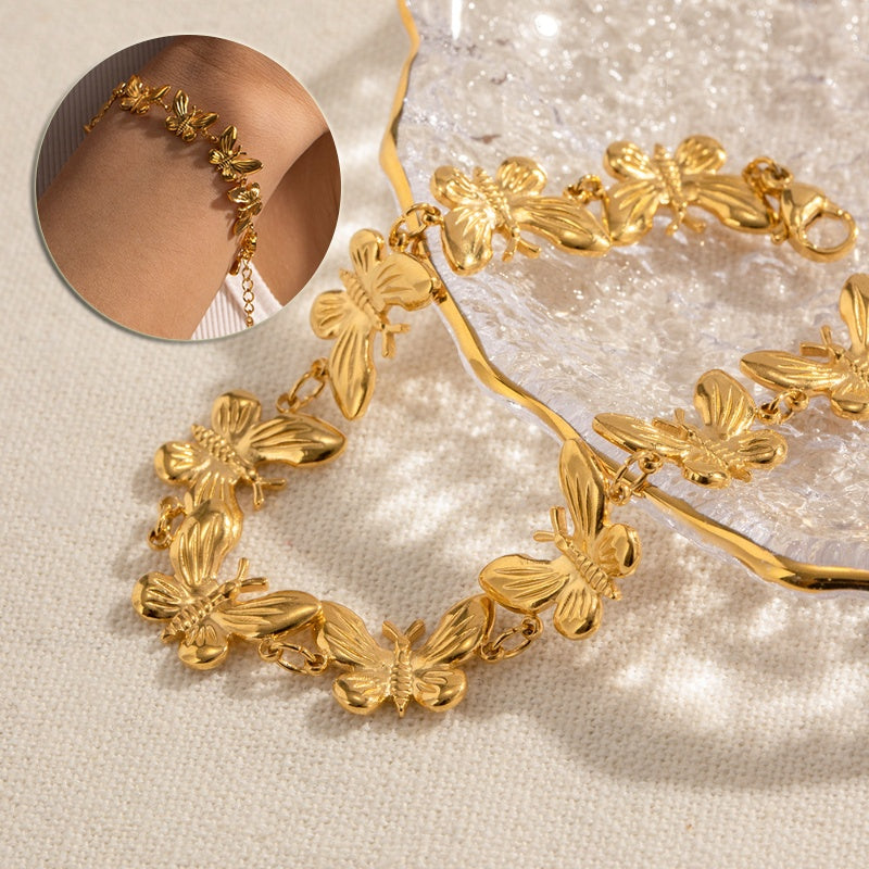 Fashionable All-Match Europe And America Cross Border Stainless Steel Butterfly