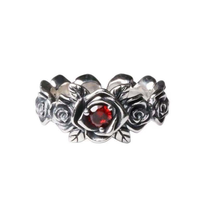 Marcasite Ring Couple Silver Rose