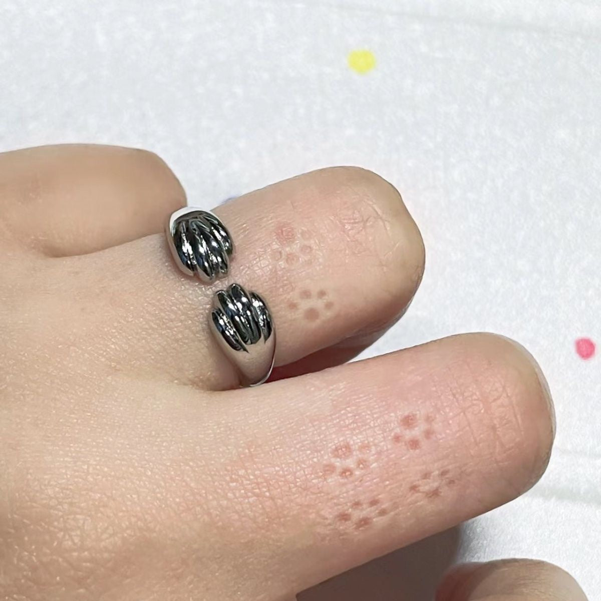 Kitten Paw Print Cute Ring
