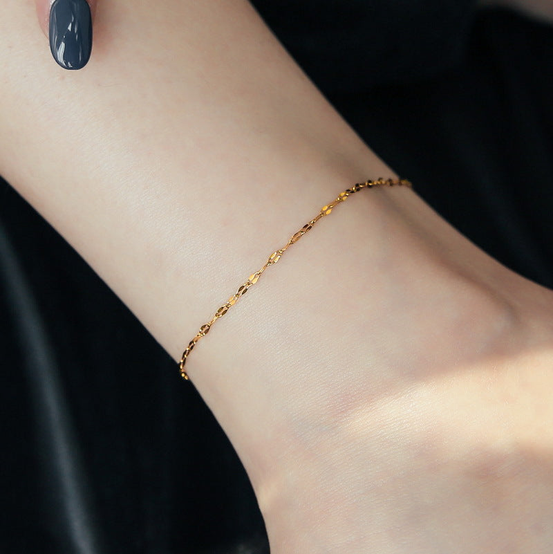 Gold Plated Stainless Steel Anklets Lip Chain Anklet