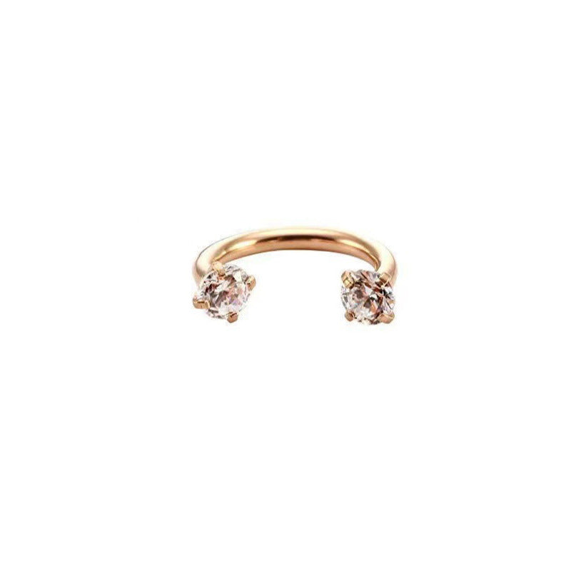 Ornaments Round Double Zircon Nose Ring