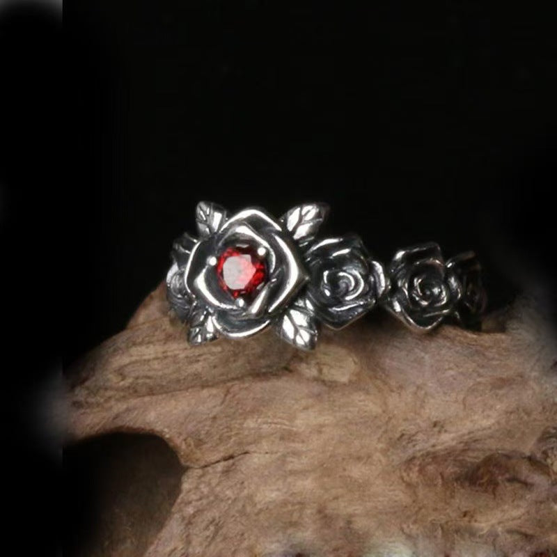 Marcasite Ring Couple Silver Rose