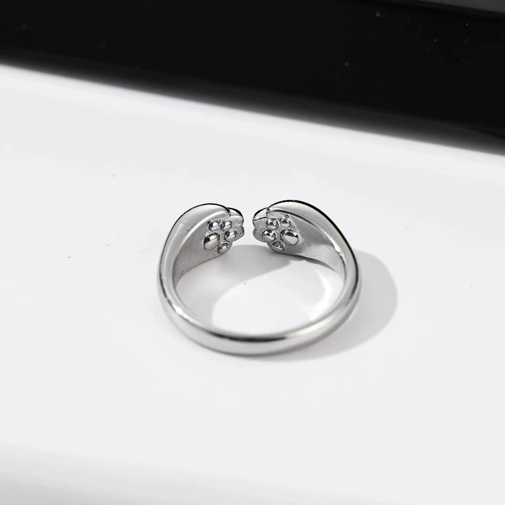 Kitten Paw Print Cute Ring