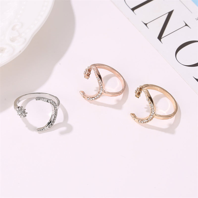 Moon And Star Opening Rings