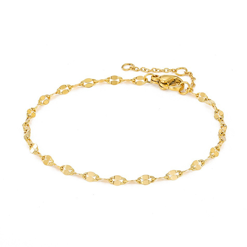 Gold Plated Stainless Steel Anklets Lip Chain Anklet