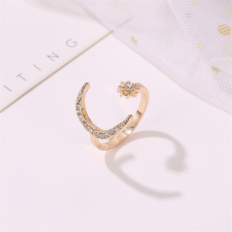 Moon And Star Opening Rings