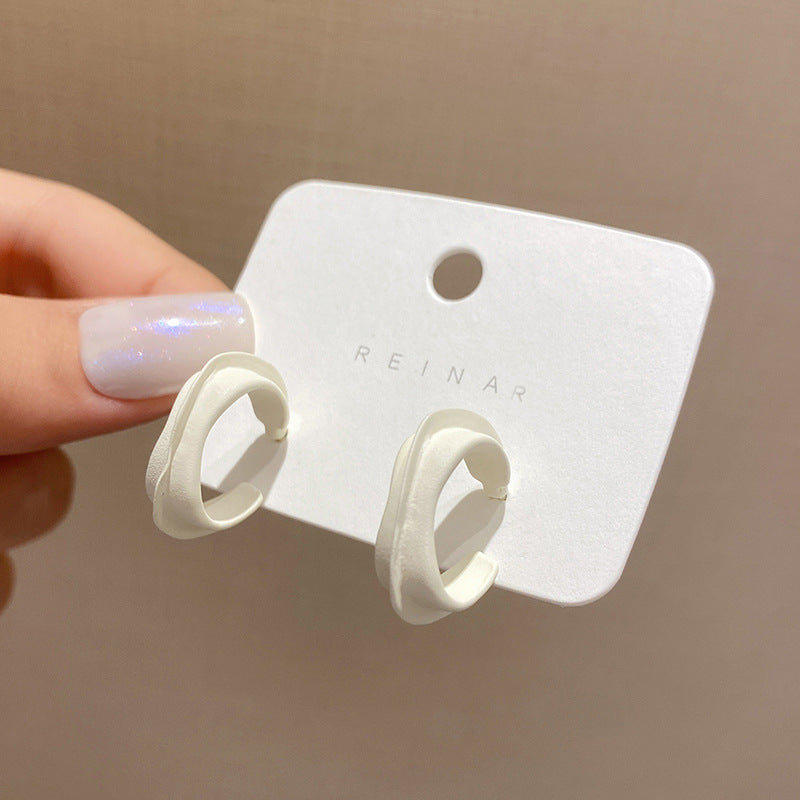 Korea Vintage S925 Silver Needle Super Fairy White Flower Stud Earrings