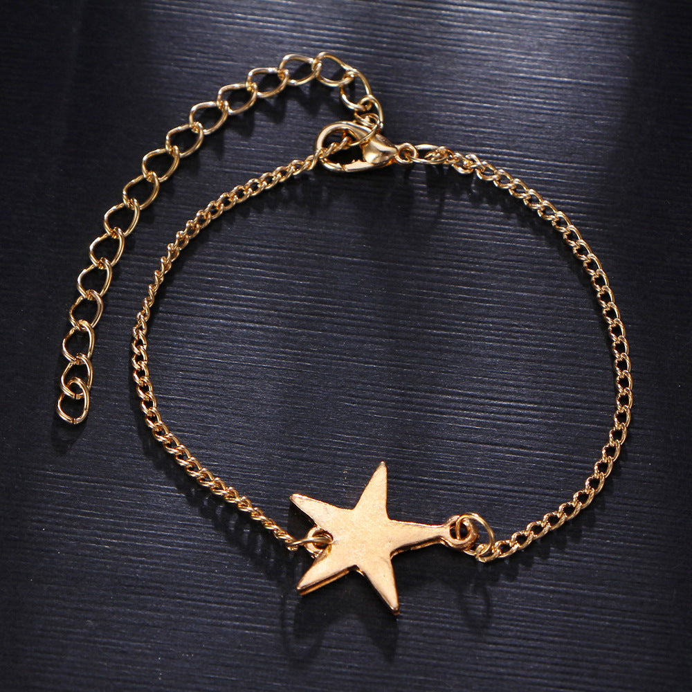 Three-layer 3 Ankle Chain Metal Alloy Ornament Anklets Suit